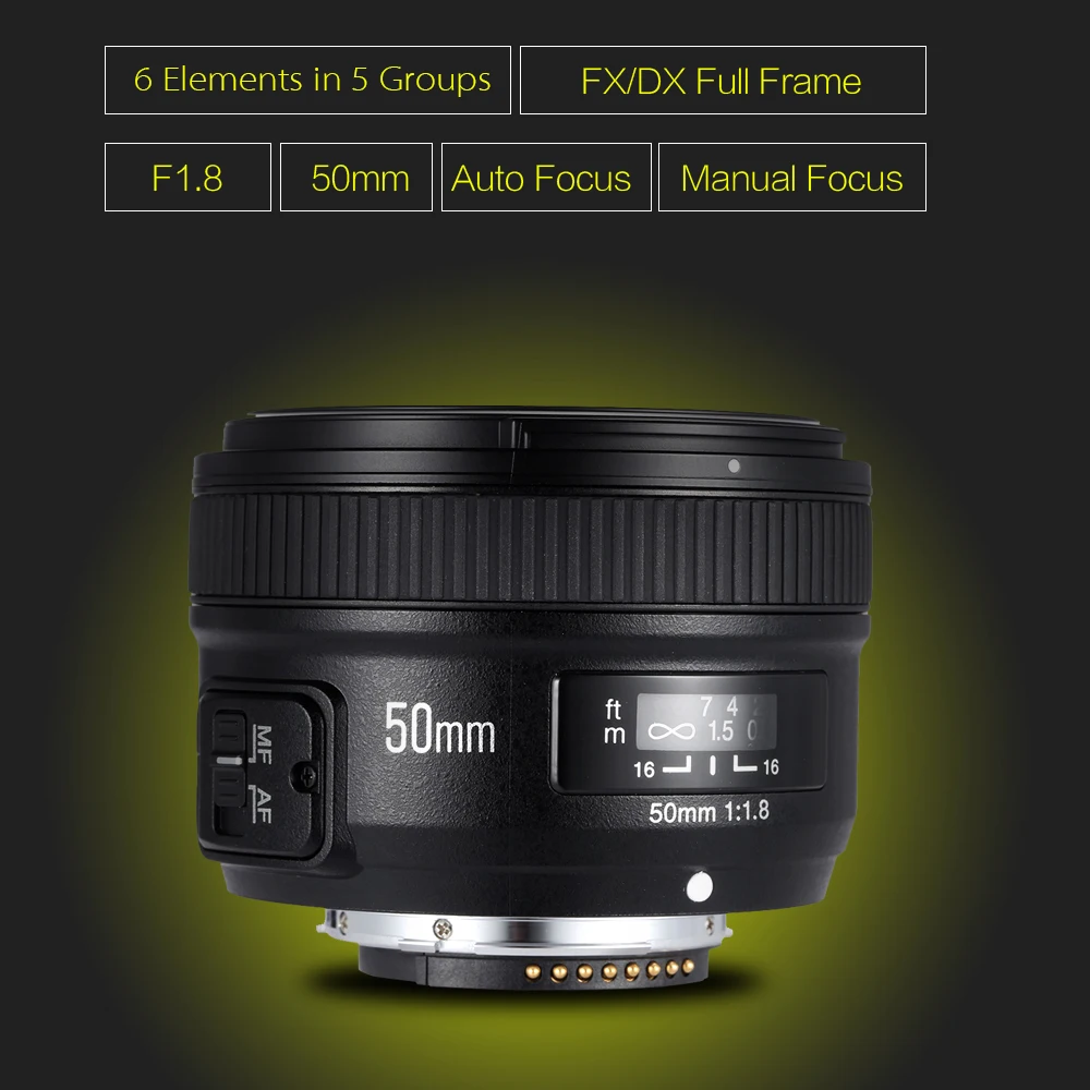 YONGNUO YN50mm F1.8 Large Aperture Auto Focus Lens