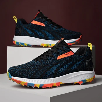 

Spikeless Golf Shoes Man Breathable Mesh Summer Golf Sneakers Training Sport Walking Shoes Turf Course Wide Golf Boots for Men