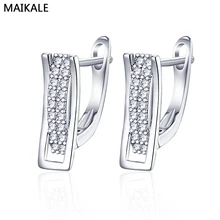 MAIKALE, классические прямоугольные модные серьги-гвоздики, циркониевые серьги, ювелирные изделия для ушей, простые корейские Роскошные серьги для женщин, подарок на праздник