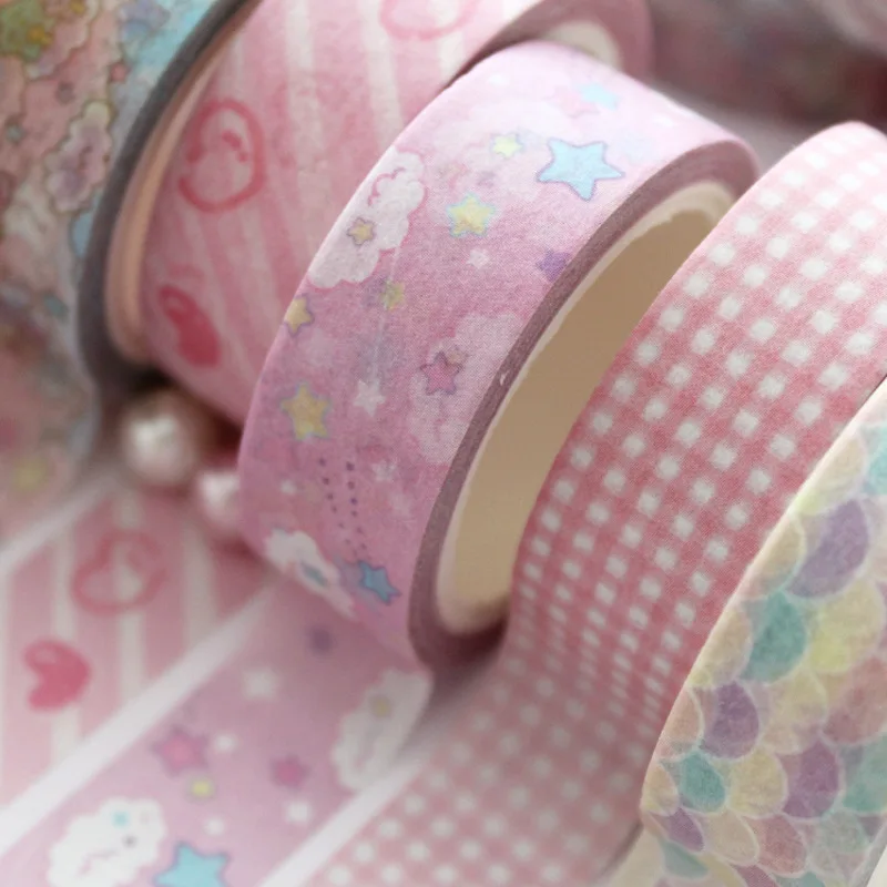 Mohamm васи лента японский Канцтовары Kawaii розовый Маскировочная милый Скрапбукинг