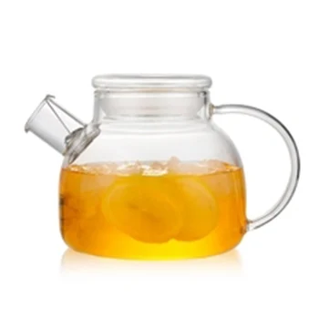

1000ml/1600ml Glass Kettle Water Jug Heat Resistant Teapots with Transparent Lid Home Office PR Sale