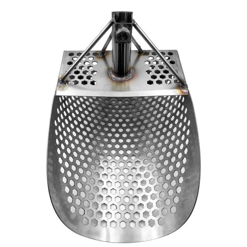 

Hexagonal Sand Scoop for Metal Detecting, Stainless Steel Metal Detector for Beach Treasure Hunting Gold Rush Search Tool