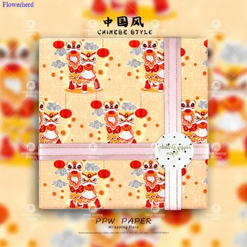 

New Gift Wrapping Paper Chinese Style Gift Box Wrapping Paper Peking Opera Book Cover Wallpaper Paper Craft Supplies Diy Paper