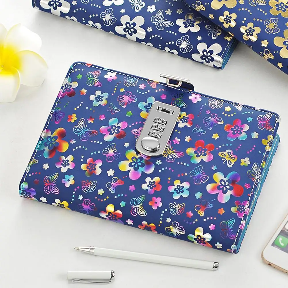 

PU Notebook Paper Butterflies Floral Print Cover Printed Notebook Password Floral Print Office Business Butterfly Paper Cov B4P7