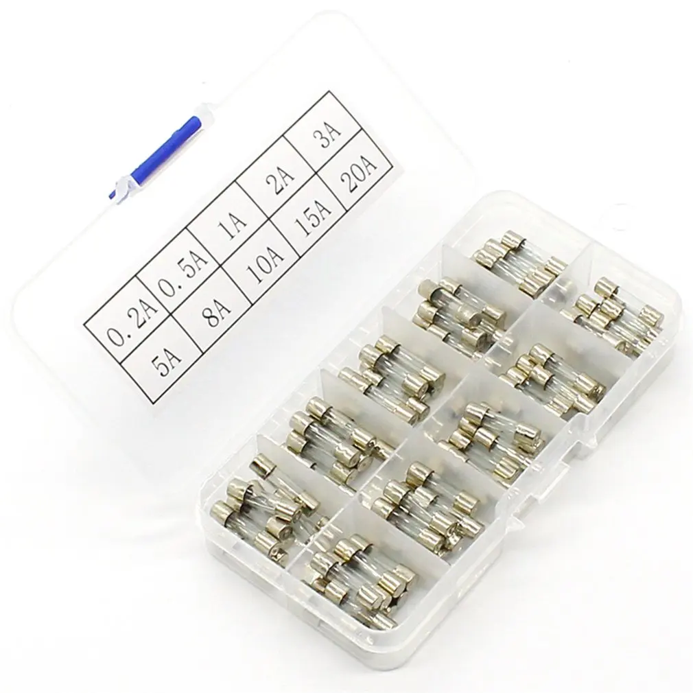 

100Pcs 5x20mm Quick Blow Glass Tube Fuse Assorted Kits Fast-blow Glass Fuses Vehicle Fuse Fuse Replacement Cartridge Fuses
