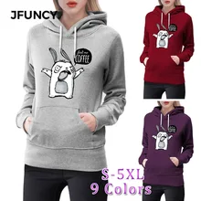 JFUNCY Women Hoodies Plus Size Hooded Sweatshirt Autumn Female Tops Mujer Funny Rabbit Print Pullovers Oversized Ladies Hoody JFUNCY Women Hoodies Plus Size Hooded Sweatshirt Autumn Female Tops Mujer Funny Rabbit Print Pullovers Oversized Ladies Hoody