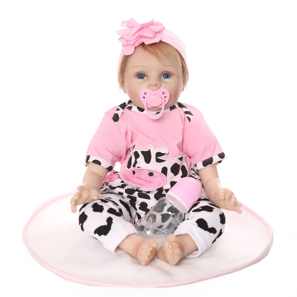 Виниловые куклы Reborn Baby 55 см/22 дюйма тканевые Мягкие силиконовые реалистичные