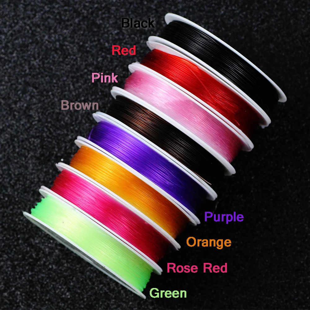 BTFBES 1 рулон 0,6-1 мм прозрачный красочный стрейч эластичный кристалл линия DIY браслет и ожерелье ювелирных изделий нить веревка шнур
