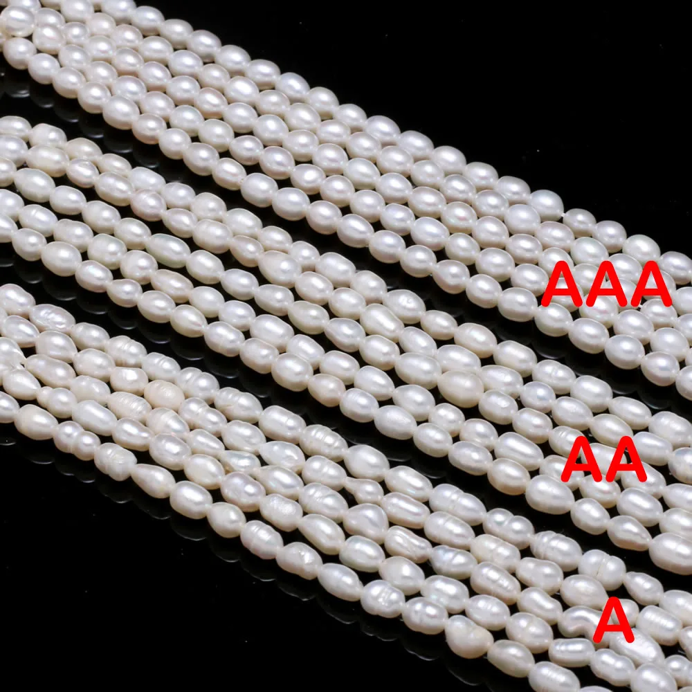 

Natural Freshwater Pearl Beads High Quality Rice Shape Punch Loose Beads For jewelry making DIY necklace bracelet accessories