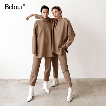 

Bclout Autumn Long Sleeve Blouse Shirt Casual O Neck Plain Ladies Tops Elegant Tunic Pollover Shirts Solid Sport Style Women Top