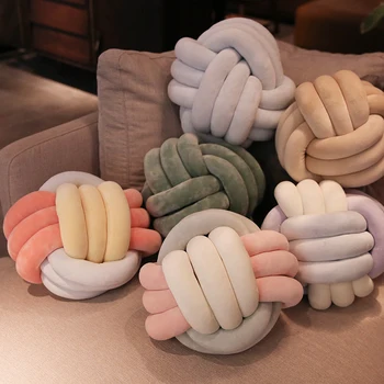 

INS Nordic Hand-Knotted Pillow Danish Net Red Celebrity Inspired Knot Ball Pillow Creative Sofa Cushion Girl's Heart