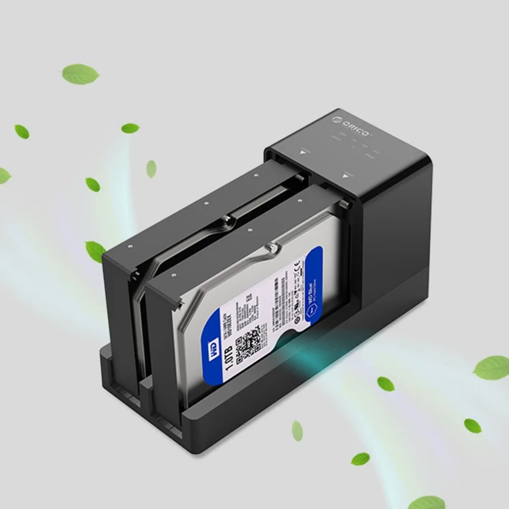 ORICO 2,5 3,5 SATA HDD корпус док-станция автономный клон супер скорость USB 3,0 жесткий диск 2 Bay черный