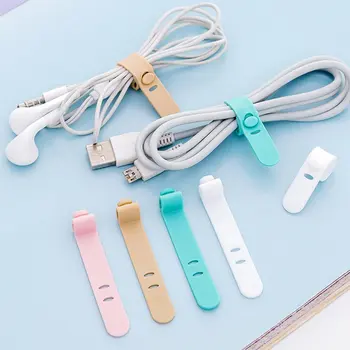 

8pcs Solid Color Cable Winder Organizer Desk Set Wire Data Line Holder Line Fixer Winder Wrap Cord Desk Accessories Stationary