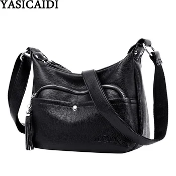 

YASICAIDI Lady Small Satchel Leather Messenger Bags 2020 Summer Women Shopping Zipper Purse Crossbody Bags Female Shoulder Bag