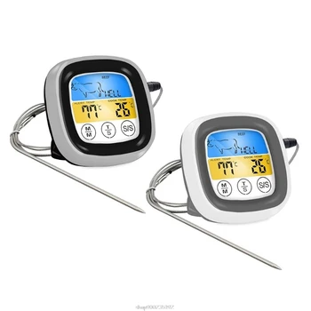 

Food Cooking Wireless Barbecue Thermometer Touch Screen with Probes and Timer for Oven Meat Grill BBQ O07 20 Dropship