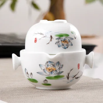 

Tea set Include 1 Pot 1 Cup,High quality elegant gaiwan,Beautiful and easy teapot kettle and teacup,Travel kettle,free shipping