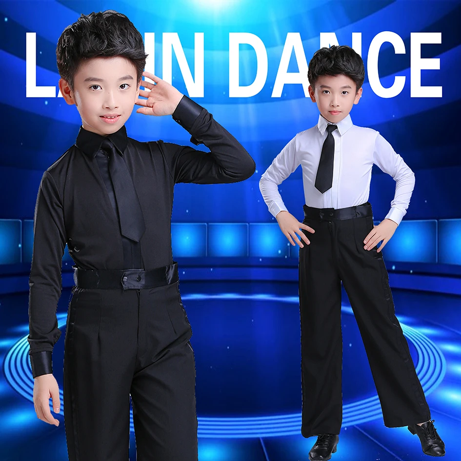 Boys Latin Dance Dress Dance Shirts Dance Pants Costume Sets