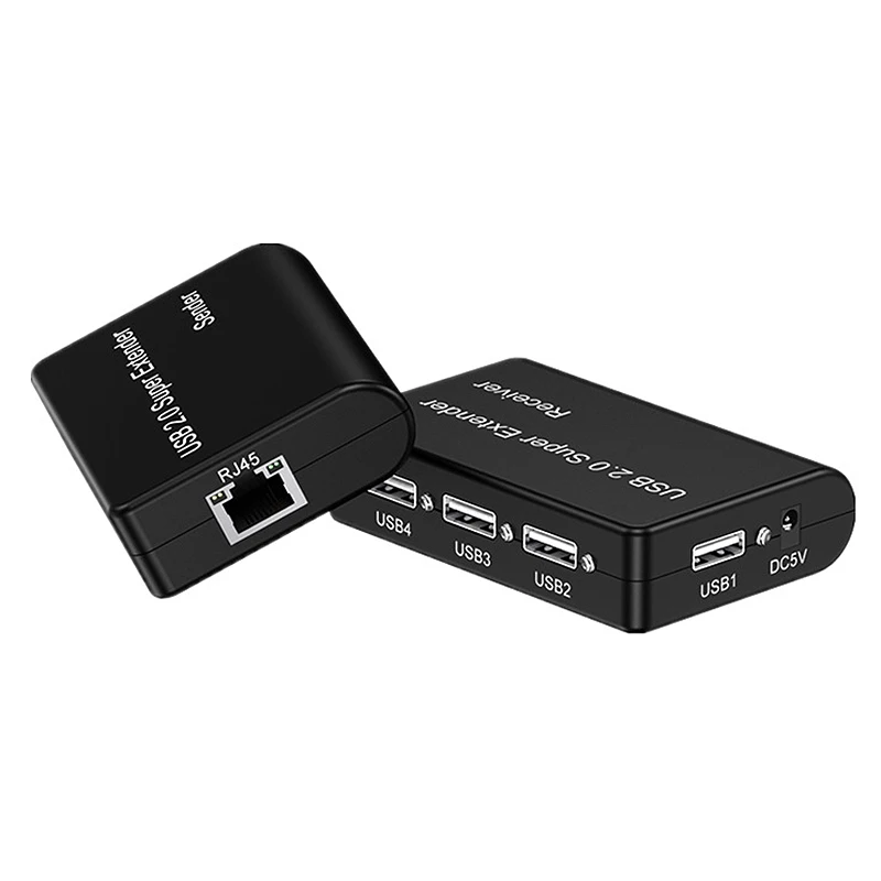 USB разветвитель 1X4 USB2.0 на RG45 удлинитель 100 метров сетевой адаптер для (вилка