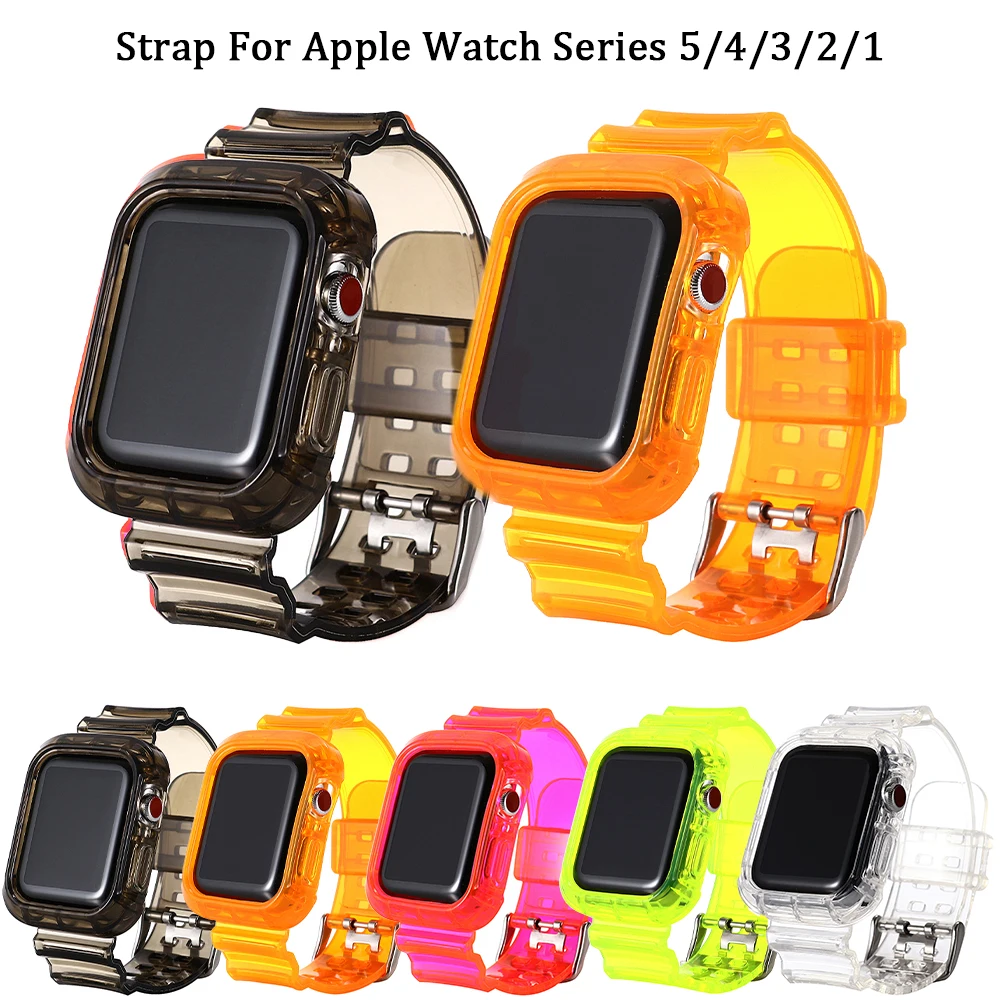 Ремешок для часов Apple Watch series 5/4 42 мм 44 резиновый ремешок и чехол Two one iwatch 3/2/1 38 40