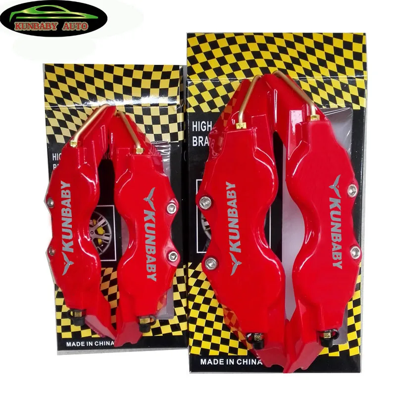 KUNBABY ABS Plastic Disc Brake Caliper Cover Silver Chrome Logo Front And Rear For BMW Audi Mercede