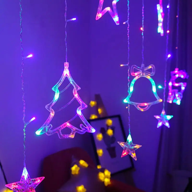 LED Christmas String Lights Garland Fairy Lights Star Lamp Outdoor Curtain Decor for Party Holiday Wedding New Year Decoration