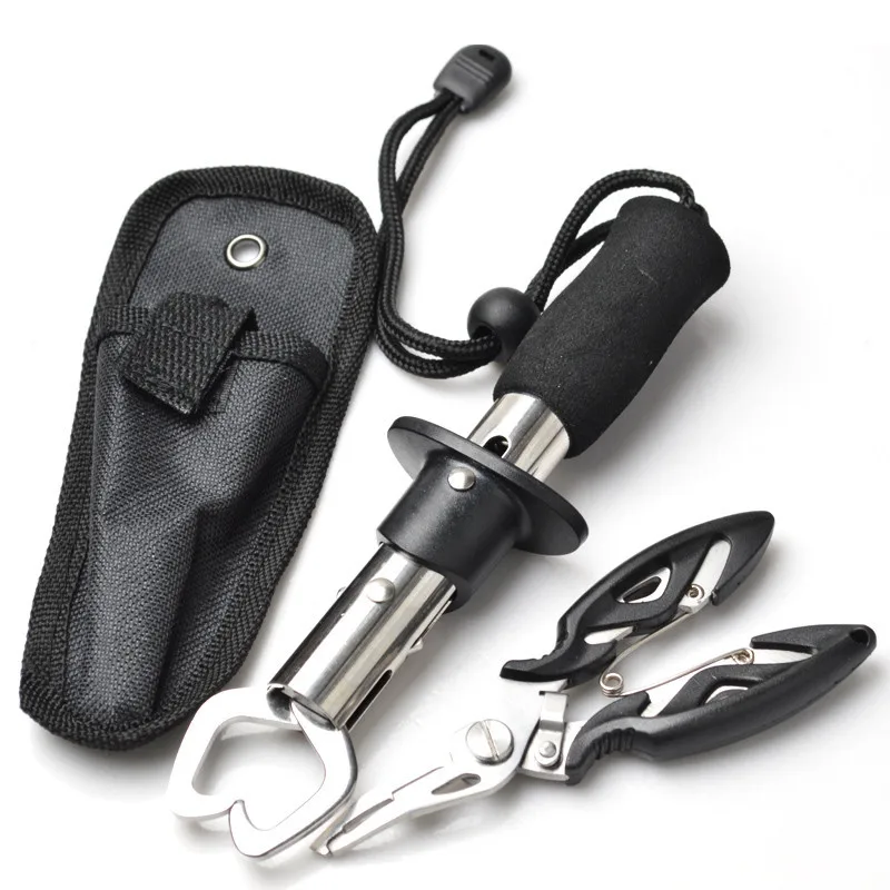 

Fish Grip Lip Trigger Lock Gripper Clip Stainless Steel fish gripper Fish Lip Control with Weight Scale & Ruler Fishing Tool Set