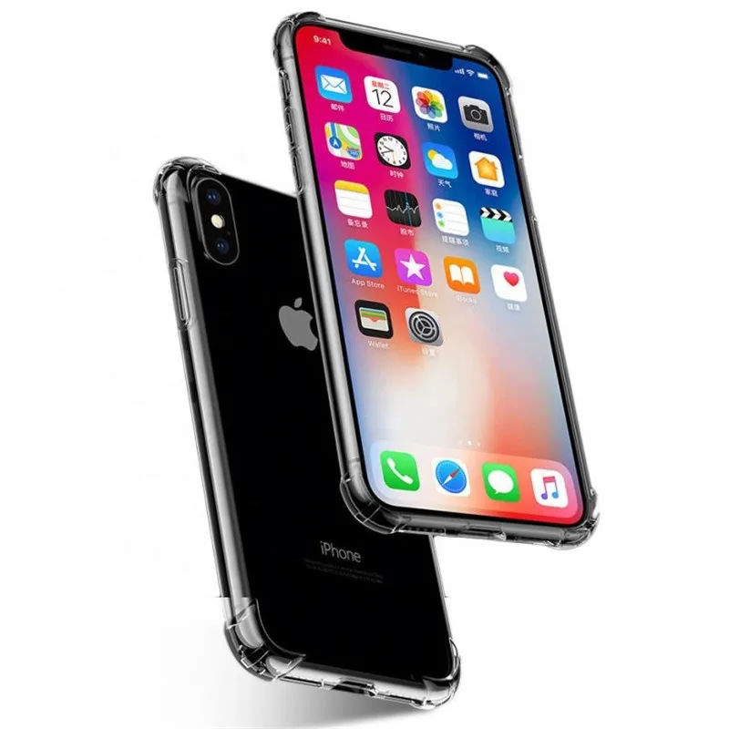 

Suitable For iPhone 6 7 8 Plus X XS Max Cover Transparent Ultra-Thin Four-Corner Raised Phone Case For Xr 5 SE Shockproof Case