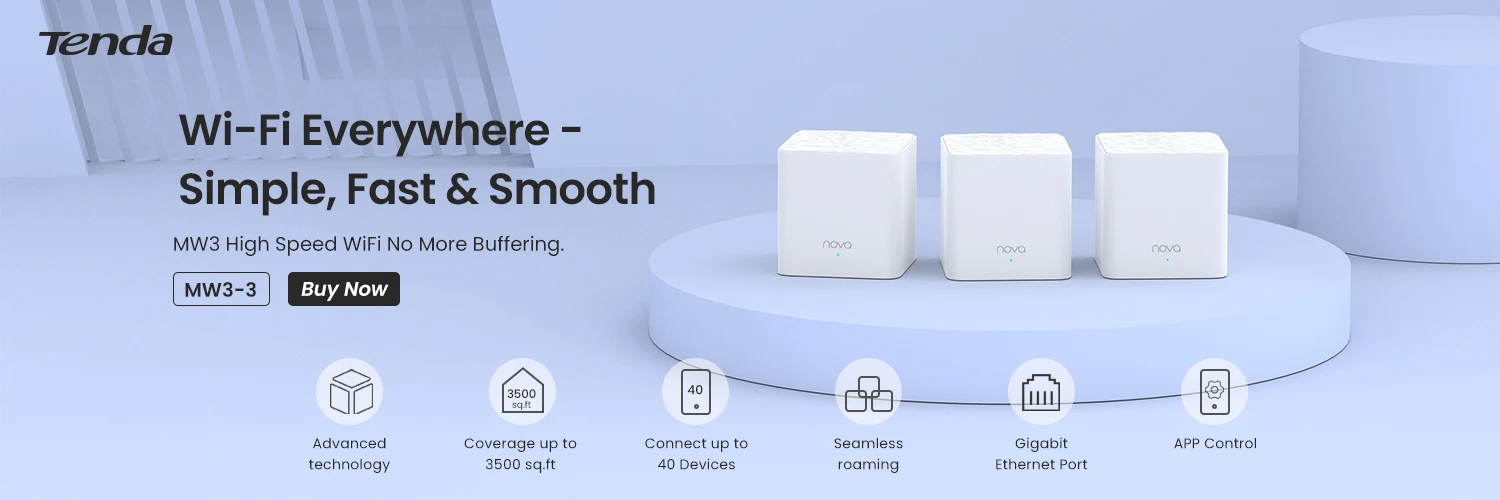 Tenda Nova Lưới Hệ Thống WiFi (MW5)-Lên Đến 3500 Sq. Ft. Toàn Bộ Nhà Độ Che Phủ, Gigabit Lưới Router Cho Internet Không Dây wireless internet signal booster