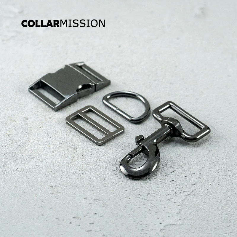 (metal buckle+Tri-Glid+D ring+metal dog clasp/set)retailing 30mm for high quality pet collar leash set harness DIY accessoies | Дом и сад