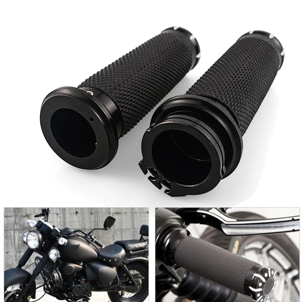 Резиновые ручки для мотоцикла 1 25 дюйма Руль с ЧПУ Harley Sportster Iron XL VRSC Touring Dyna Softail на