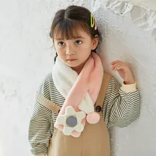 Шарф в подарок, удобный Зимний милый простой шарф в стиле пэчворк, унисекс, Модный цветочный шарф, Детский Теплый шарф высокого качества, 30H