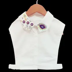 Бисероплетение Женская рубашка с фальшивым воротником белые воротники-обманки Женская манишка с высоким воротом куртка с лацканами Топ