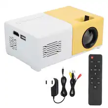 LED Video Projector Portable Mini 1080P HDMI-compatible USB AV Remote Control for Home Children (100- 240V) LED Mini Projector