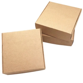 

Hot 100Pcs Kraft Paper Box Nice Kraft Box Kraft Packaging Box Small Size 85x85x35Mm -brown