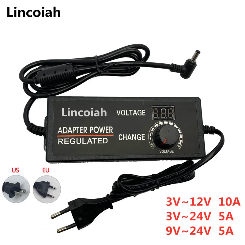 Description Picture 3 of itemAdjustable 3V-12V 9V-24V 12V-24V 5A 10A Universal AC/DC Adapter with Display Screen Voltage Regulated Switching Power Converter