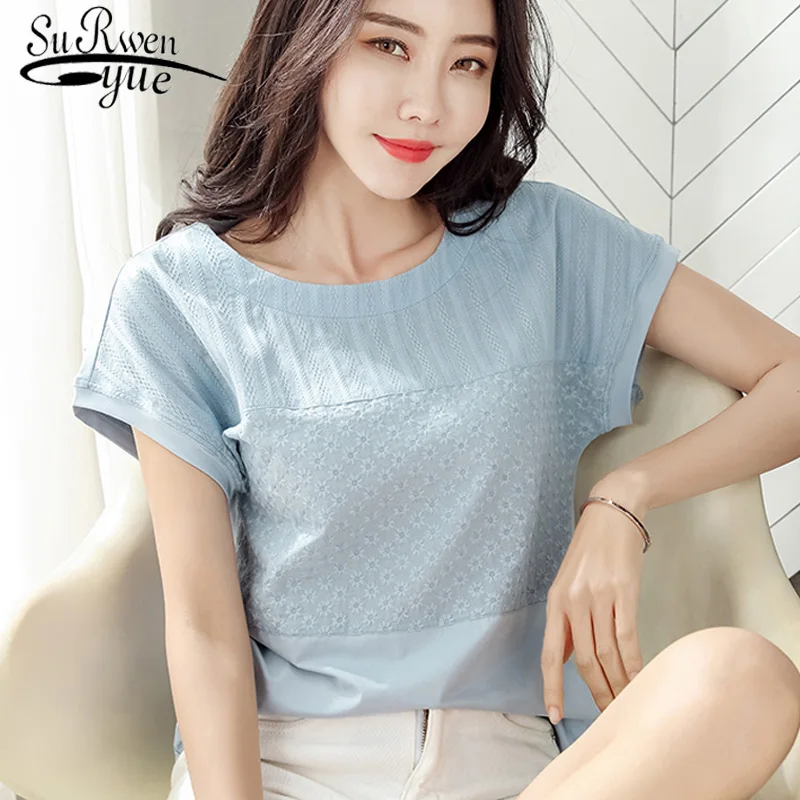 Корейская модная одежда Blusas Mujer De Moda 2020, хлопковые топы, летняя блузка большого размера, Повседневная розовая элегантная одежда 8619 50 Корейская модная одежда Blusas Mujer De Moda 2020, хлопковые топы, летняя блузка большого размера, Повседневная розовая элегантная одежда 8619 50