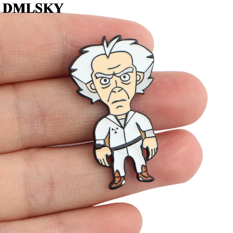DMLSKY Назад в будущее брошь мультфильм фигура металлические булавки для рюкзака булавка личность одежда значок Шарм ювелирные изделия M3983
