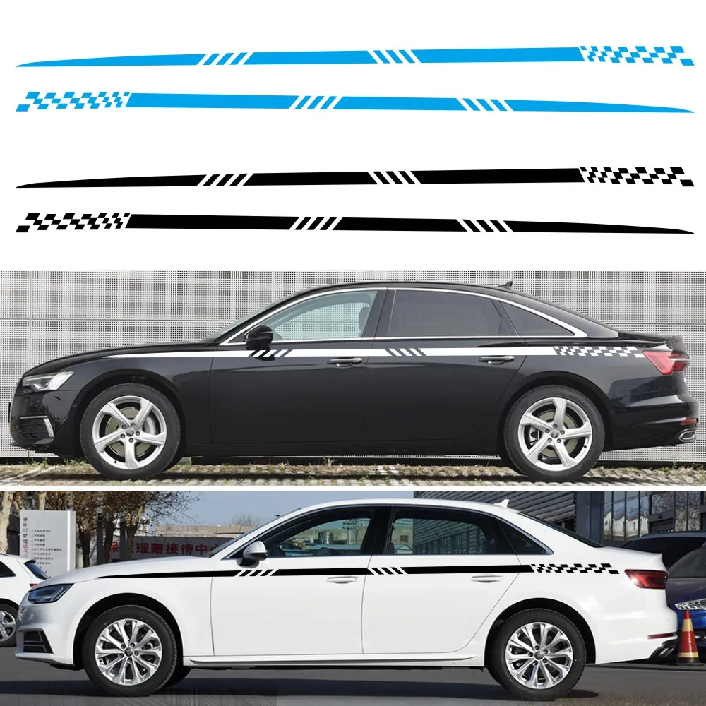 

2Pcs Universal Car Stickers And Decals Stripe Decals Styling Mouldings Auto Race Body Stripe Stickers Car Accessories