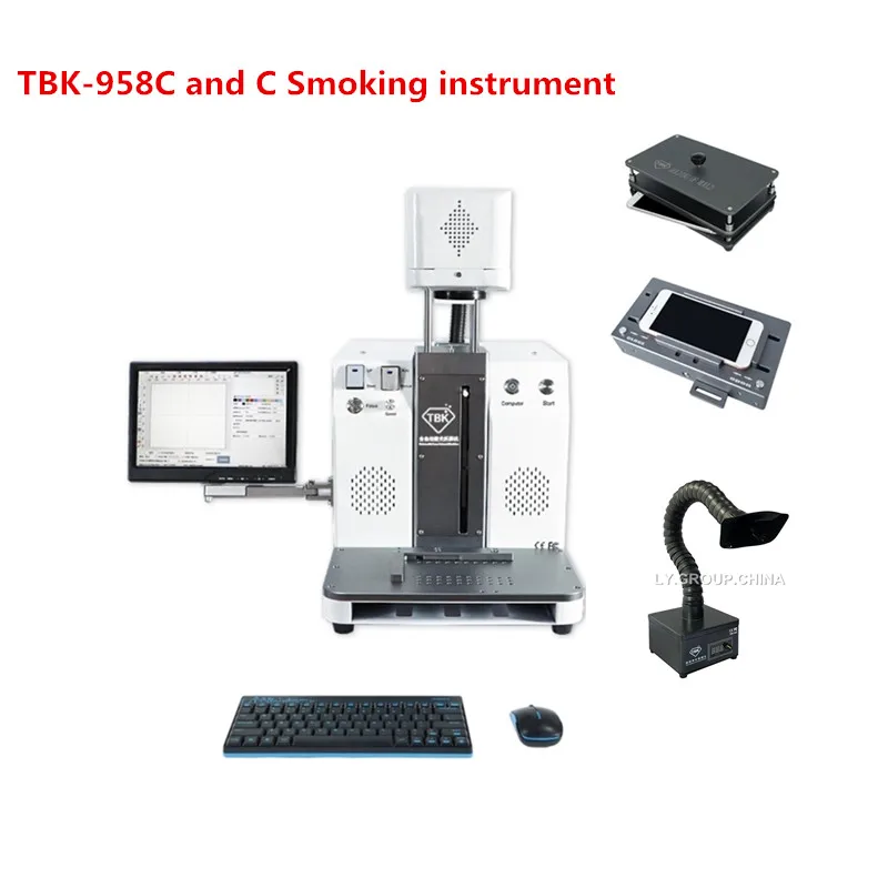 

Laser Marking Machine TBK 958C frame separator and smoke absorber machine for iPhone repair and Iphone back glass Separating
