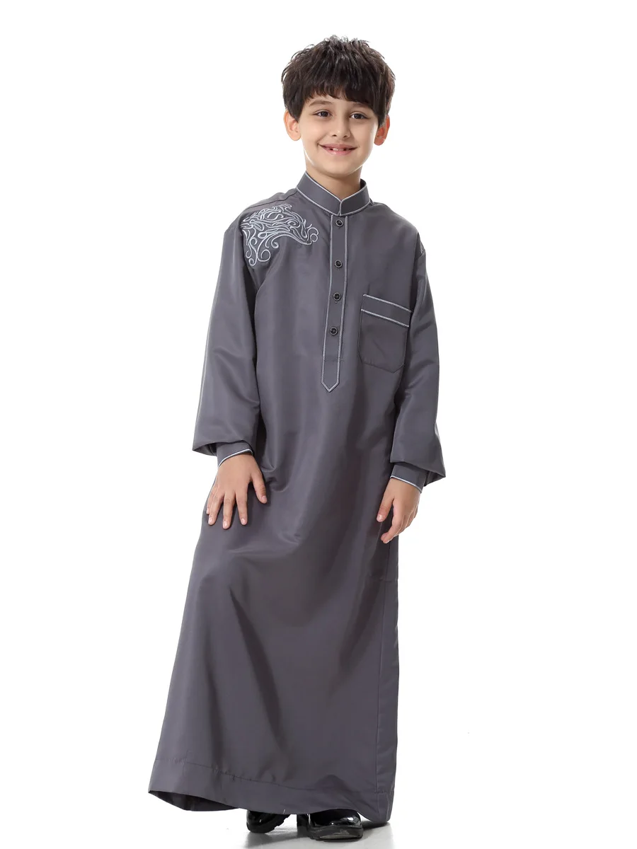Turkish Muslim Kids Abaya Jubba Thobe Kimono Boy Thobe Thawb Caftan For
