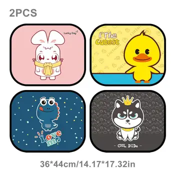 

New 2PCS Car Windshield Car Sun Shade Curtains Cute Cartoon Rear Side Window Sunshade Protect Car Styling Window Curtains