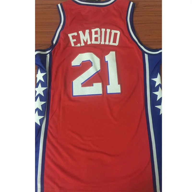 Новые мужские баскетбольные майки Joel Embiid Бен Симмонс Markelle Fultz Trae Young Кристапс Порзингис Джерси дешево - Цвет: 04