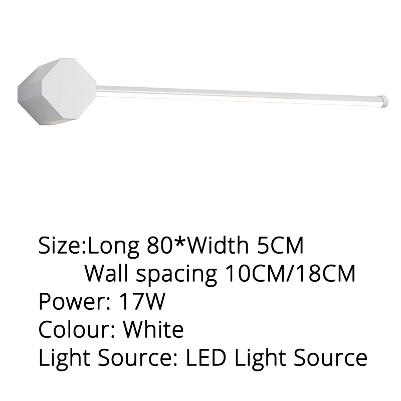 white 80x5cm 17W Светодиодный зеркальный светильник для ванной комнаты, современный скандинавский зеркальный светильник для ванной комнаты, простой зеркальный шкаф, зеркальный светильник для ванной комнаты, лампа для макияжа - Цвет абажура: white 80x5cm 17W