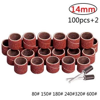 

#80-#600 Grit 100pcs Drum Sanding Kit Nail Drill Bits Abrasive Tools for Dremel Accessories Sandpaper Shank Rotary Tools