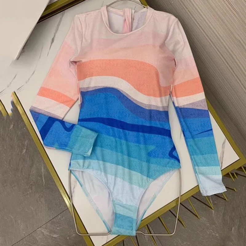 

Women Surf Rash Guard Long Sleeve Swimsuit Sports Surfing Swimwear Female Bathing Suit