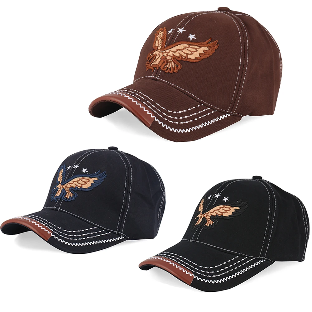 Черная бейсбольная Кепка с вышивкой орла, Мужская бейсболка с животным принтом, Детская летняя зимняя спортивная Кепка, хип-хоп кепка