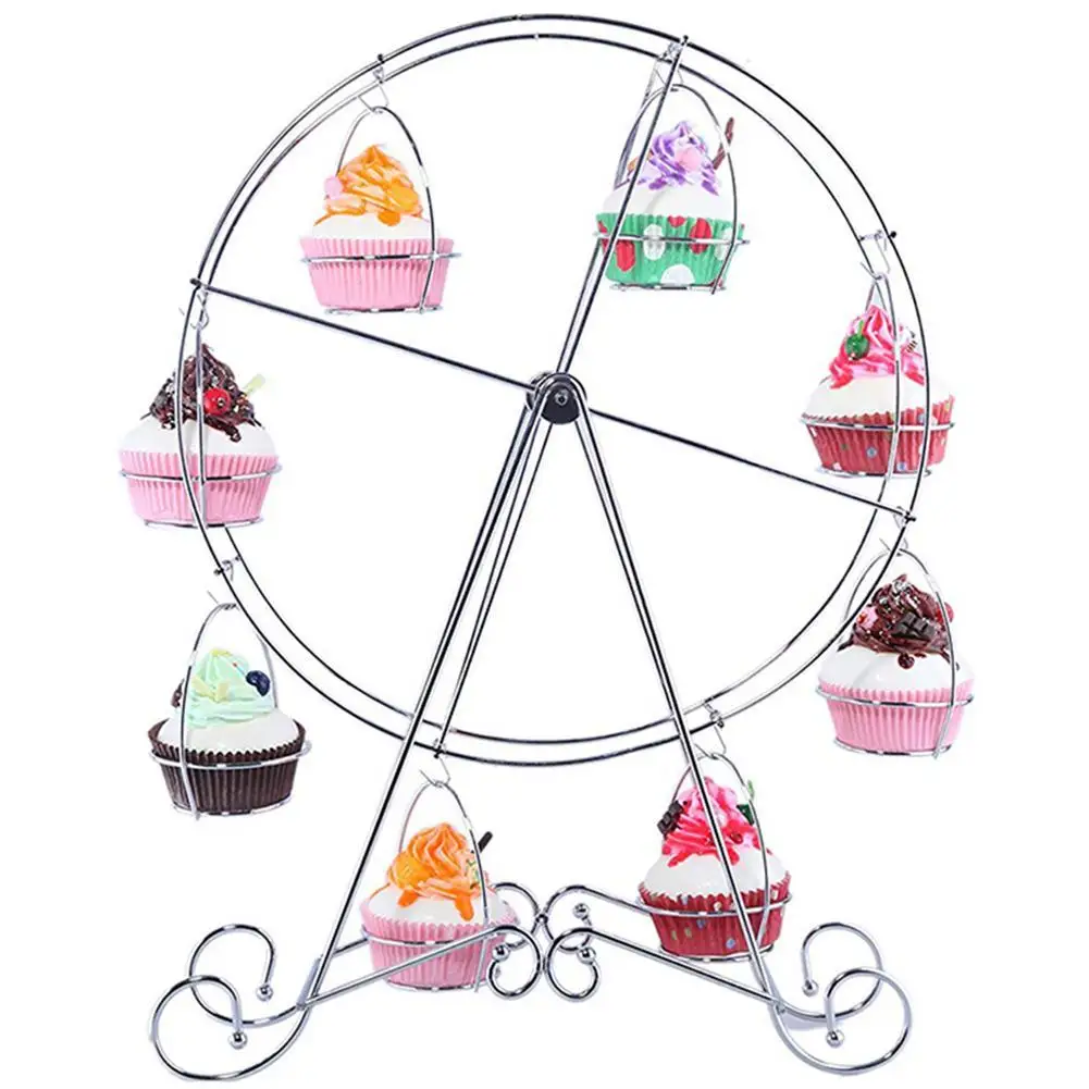 80% New Arrival 2021 Metal Ferris Wheel Cupcake Stand Wedding Birthday Party Cake Holder Display Rack | Дом и сад