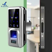 Hohe Sicherheit Schloss Schiebe Glas Türschloss Keyless mit Fernbedienung Büro Eingang Glas Lange Batterie Lebensdauer