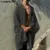 INCERUN 2021 Men Trench Vintage Open Stitch Solid Color 3/4 Рукав Длинная Верхняя Одежда Свободная Уличная Одежда Повседневный плащ Мужские Пальто S-5XL