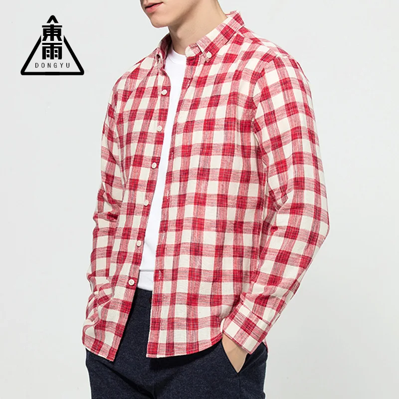 2019 Осенняя мужская рубашка Новые продукты мужские с длинным рукавом Slim Fit корейский стиль свежий клетчатая рубашка стилист волос